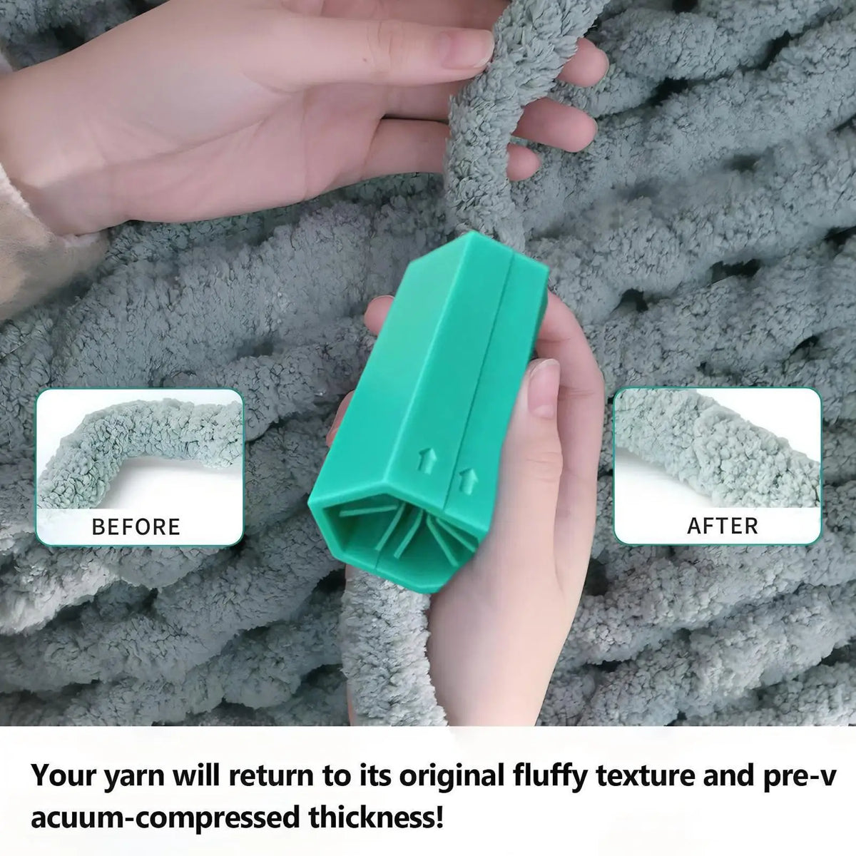 Chunky Yarn Combing Tool - Ergonomic Yarn Rake & Straightener for Chenille, Crochet & Knitting