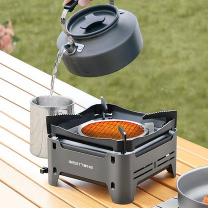 WESTTUNE Portable Camping Gas Stove - Outdoor Emergency Burner with Electronic Ignition for Picnics, BBQs & Garden Cooking