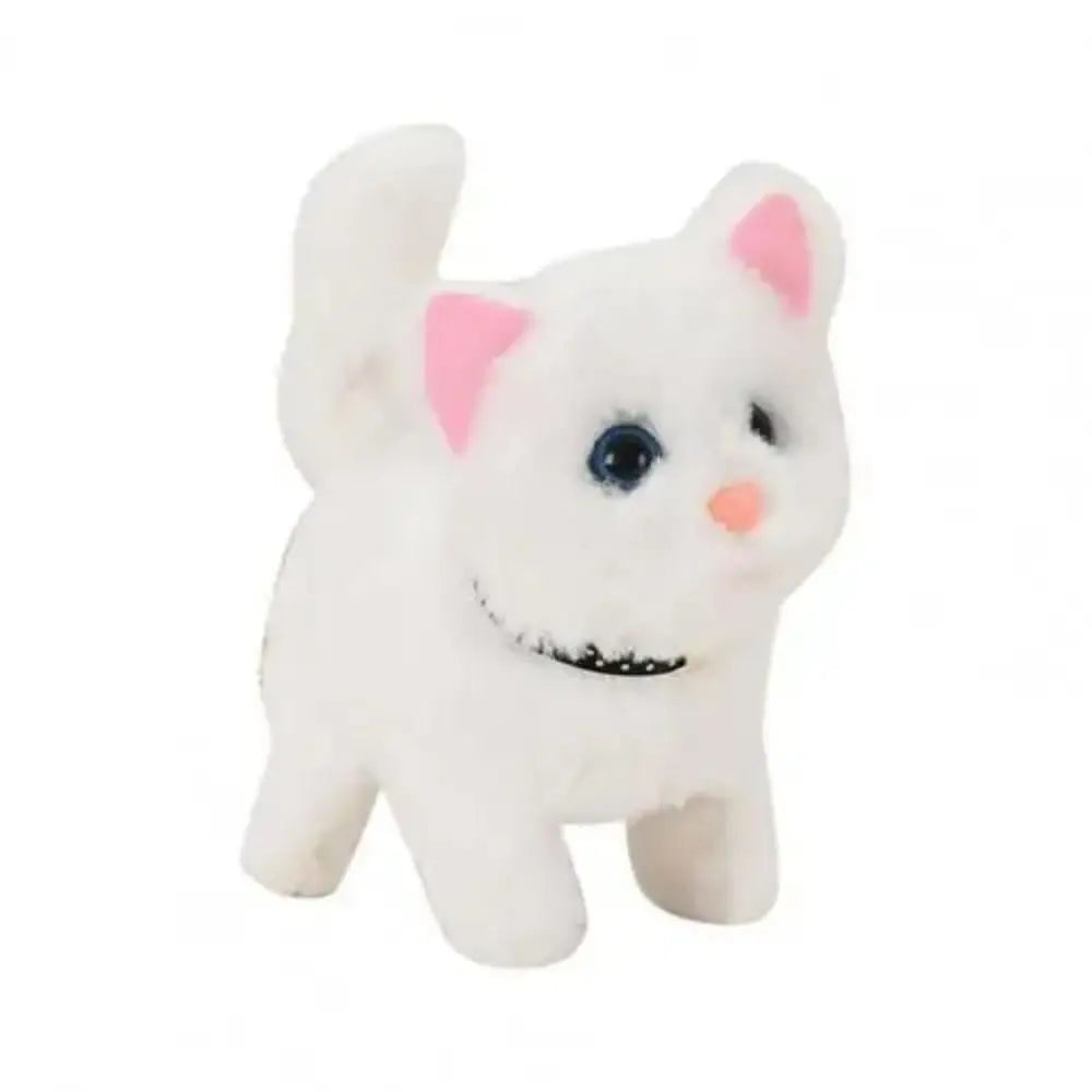 Electronic Voice Control Robot Cat Toy - Walking Plush Meowing Simulation for Kids