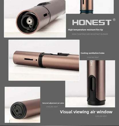 Honest Metal Windproof Torch Lighter – Refillable Pen Jet Flame for Kitchen, BBQ & Camping