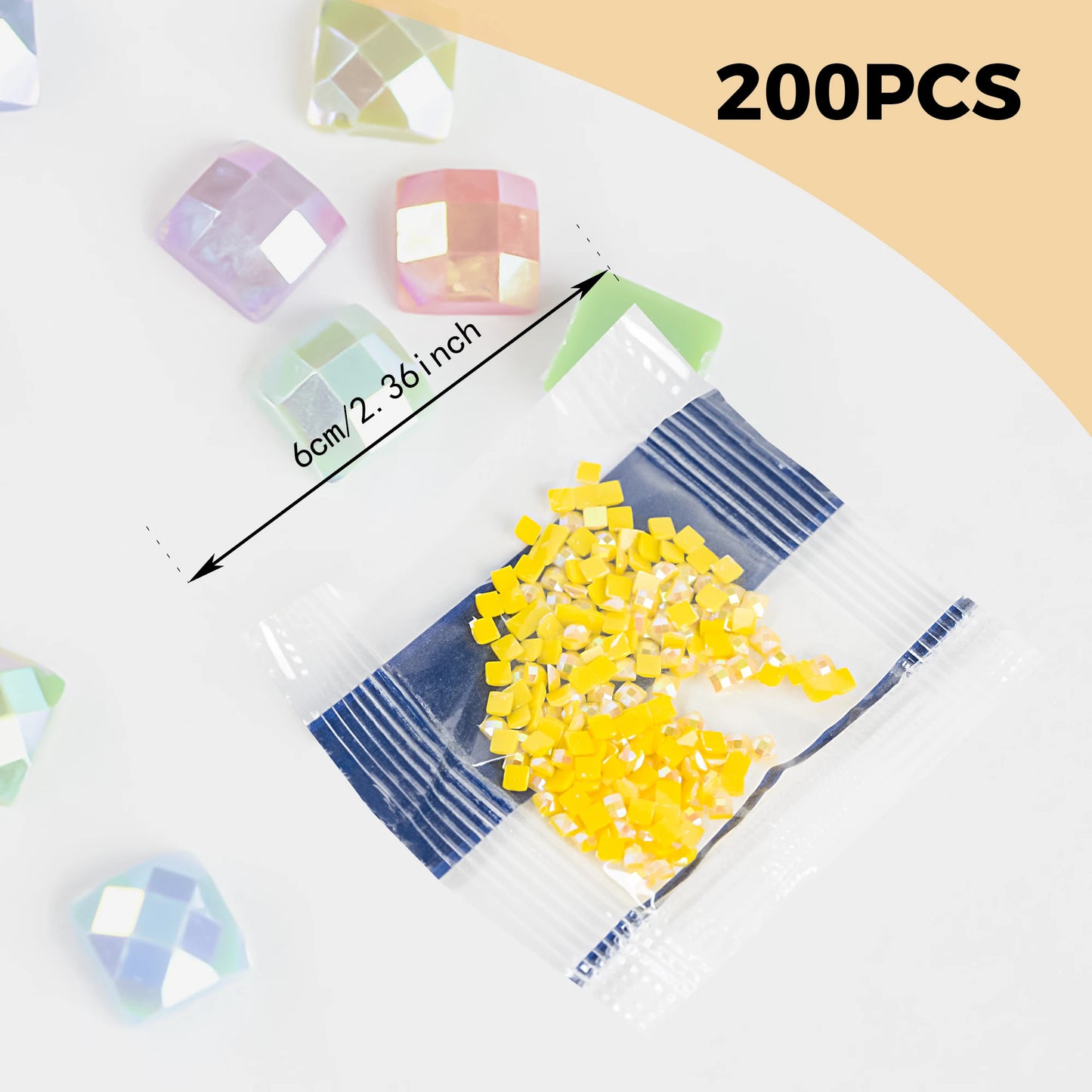 60 Colors Resin AB Diamond Beads – 2.5MM Square Drills for 5D Diamond Painting Accessories