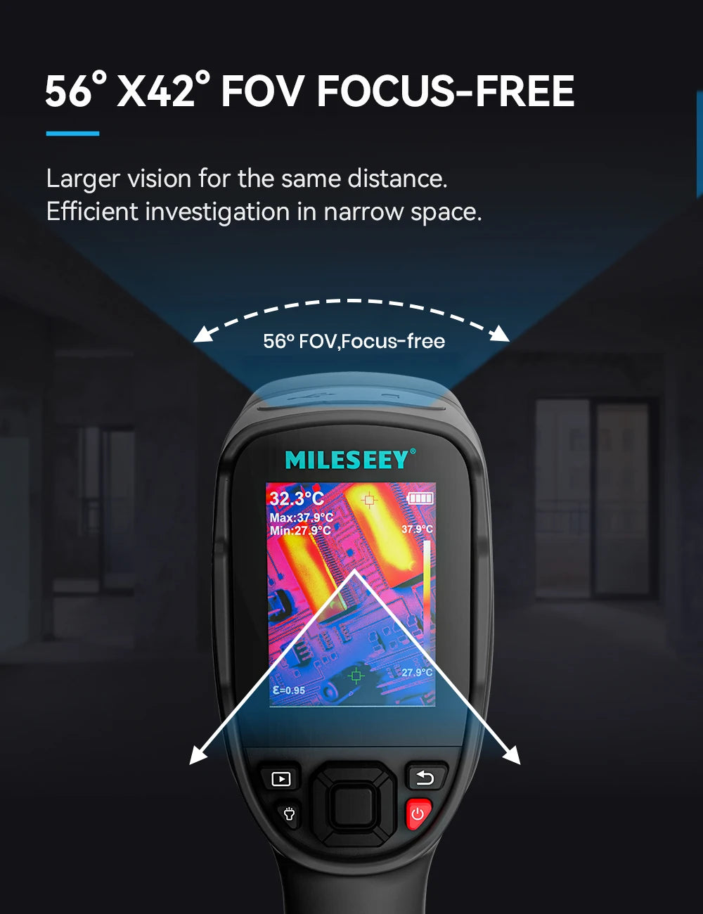 EMILESEEY TR256E/B Thermal Imager Camera 256x192 - Infrared Temperature Meter for PCB and Pipeline Repair Detection