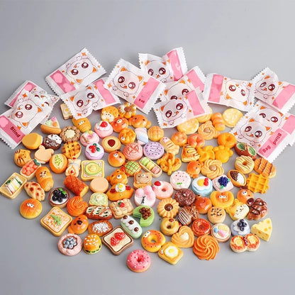 Resin Food Blind Box Model – 5/10/30/60pcs Creative Home & Kitchen Decoration Statues, Desktop Collectibles & Holiday Gifts for Kids