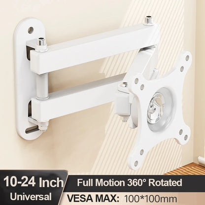 20° Tiltable & 360° Rotatable TV Wall Mount Bracket – Universal Stand for 14-24" Monitors & Flat Panel Displays