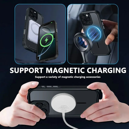 Luxury Matte MagSafe Transparent Case — Shockproof Magnetic Bumper Cover for iPhone 11–17 Pro/Max/Plus/Air