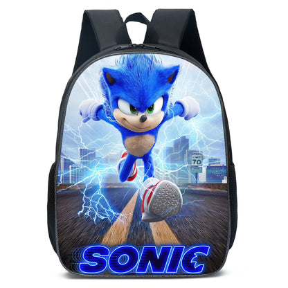 3PC Sonic Backpack School Bag Set – Anime Cartoon Zipper Backpack for Boys & Girls, Primary and Middle School Students