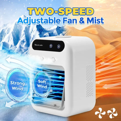 Portable Desktop Air Cooler - Mini Spray Humidifying Fan for Home, Dorm & Office Cooling