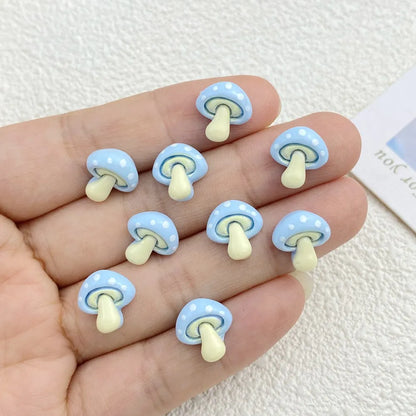 Cute Resin Mushroom Charms - 30PCS Flat Back DIY Jewelry, Nail Art & Hair Accessories
