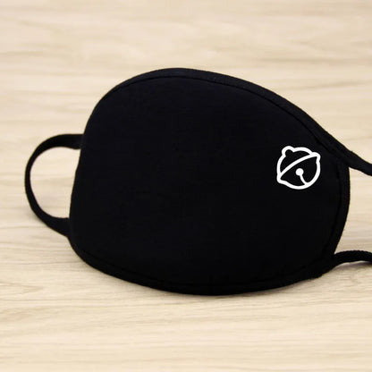 Black Cotton Winter Mask — Unisex Thickened Half-Face Cotton Cartoon Pattern Anti-Dust Respirator
