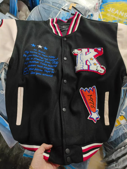 Hello Kitty Baseball Jacket Hoodie – Unisex Sport Coat, Warm Motorcycle Cardigan, Printed Top for Men & Women