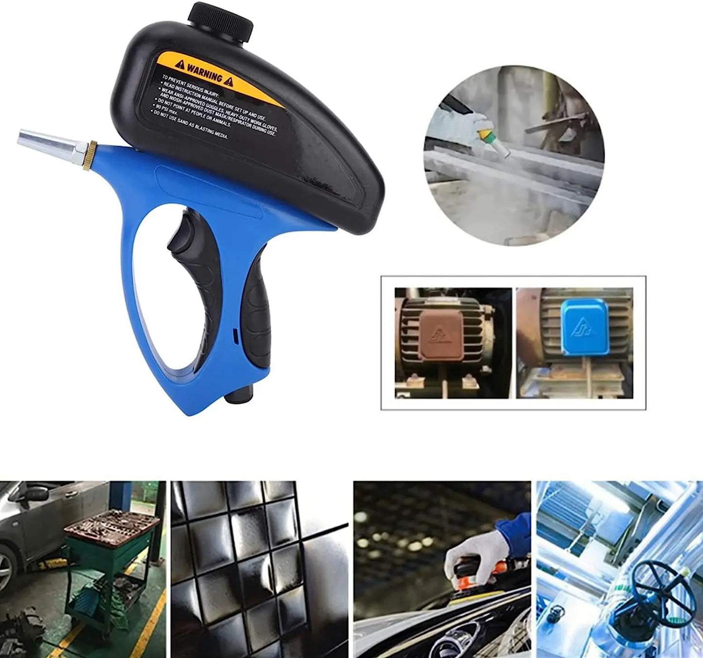 Handheld Gravity Blaster 90PSI – Portable Pneumatic Sand & Paint Sprayer | High-Pressure Rust Protection Air Gun