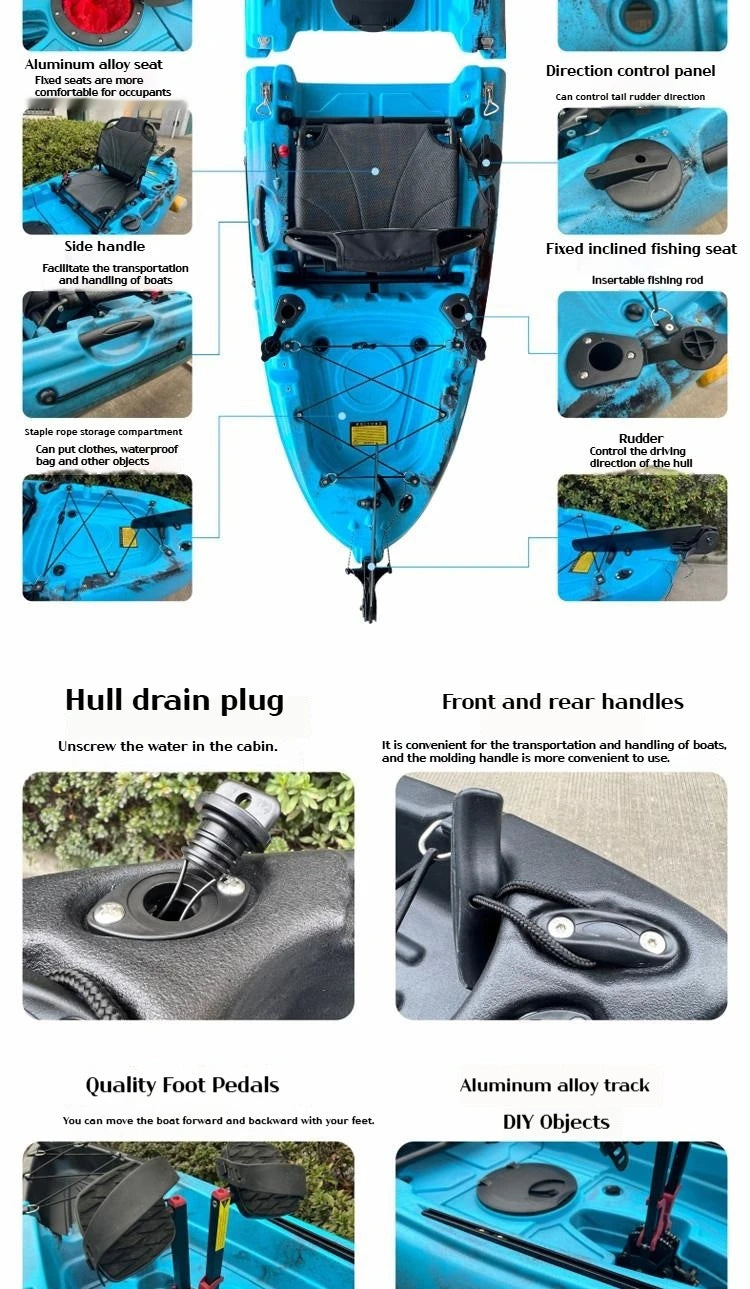 Modular Electric & Pedal-Driven Kayak – Portable Detachable Canoe, Lightweight Inflatable Folding Boat for Fishing & Adventure