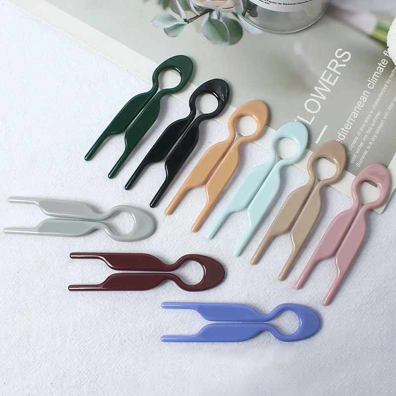 Retro Design U-Shaped Hair Sticks: New Barrettes Clip Hairpins for Women and Girls - Sweet Ponytail Meatball Head Hair Accessories
