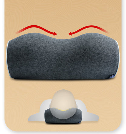 Cervical Spine Pillow - Antiarch Traction Pillow with PU Memory Foam Core, Pure Cotton Cover, Portable Neck Support Pillow