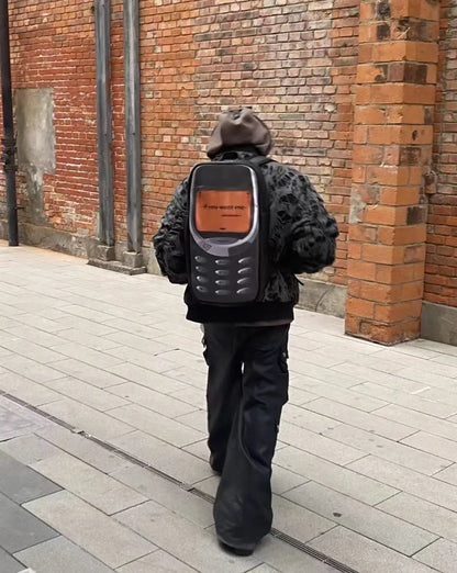 2025 Vintage Telephone Bag – Y2K Aesthetic High-Capacity Streetwear Backpack for Women & Men