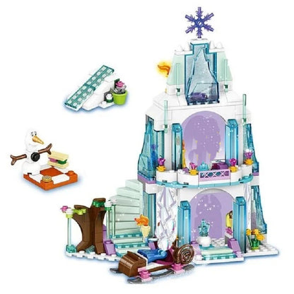 Disney Frozen Dream Princess Elsa Ice Castle Building Blocks Set - Magic Castle Toy Gift