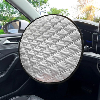 Car Steering Wheel Sun Cover 43cm – Aluminum Foil Folding Heat & UV Insulation Shield for Summer Interior Protection