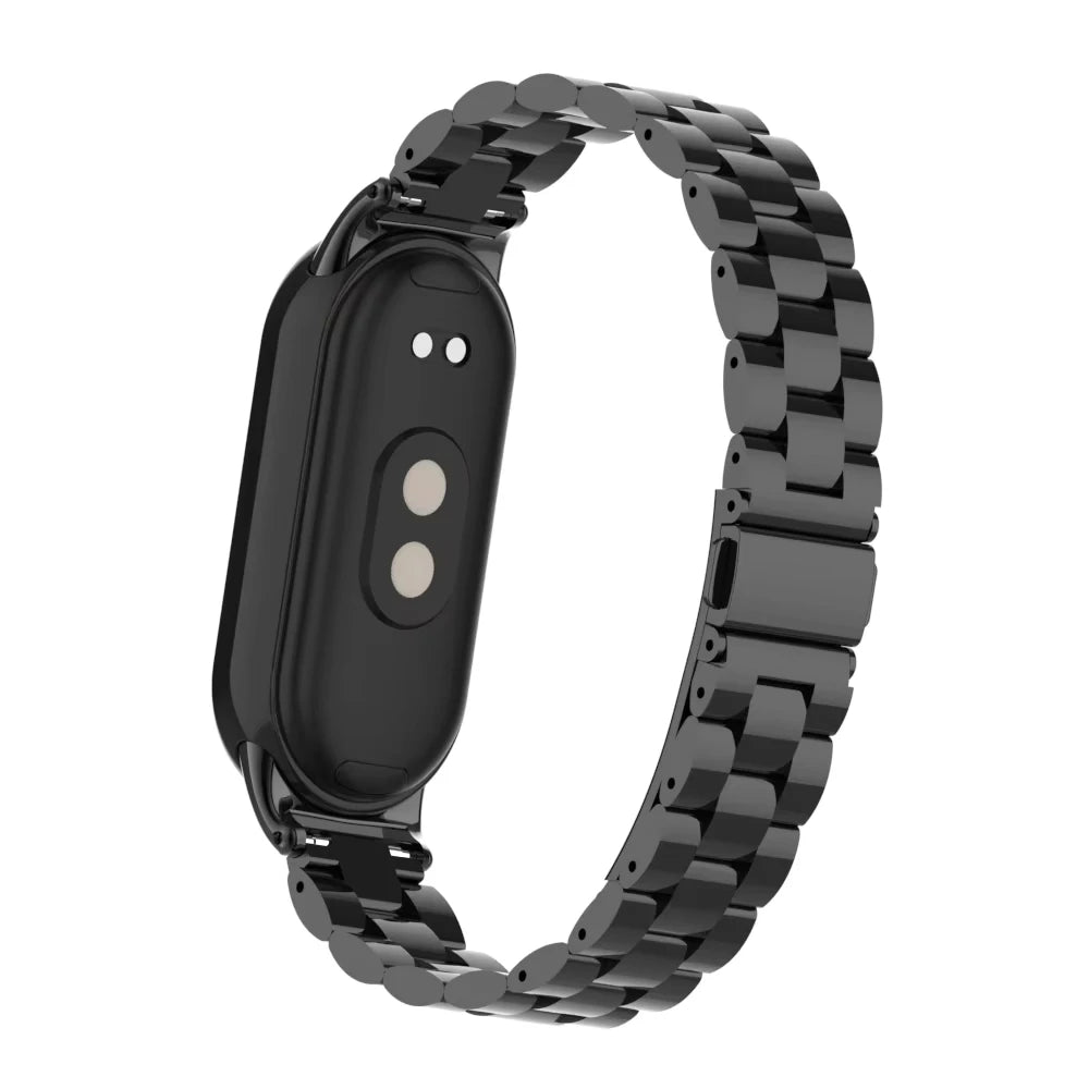 Metal Watch Strap for Xiaomi Mi Band 9/8 — Stainless Steel Smart Band Wristband with Folding Clasp