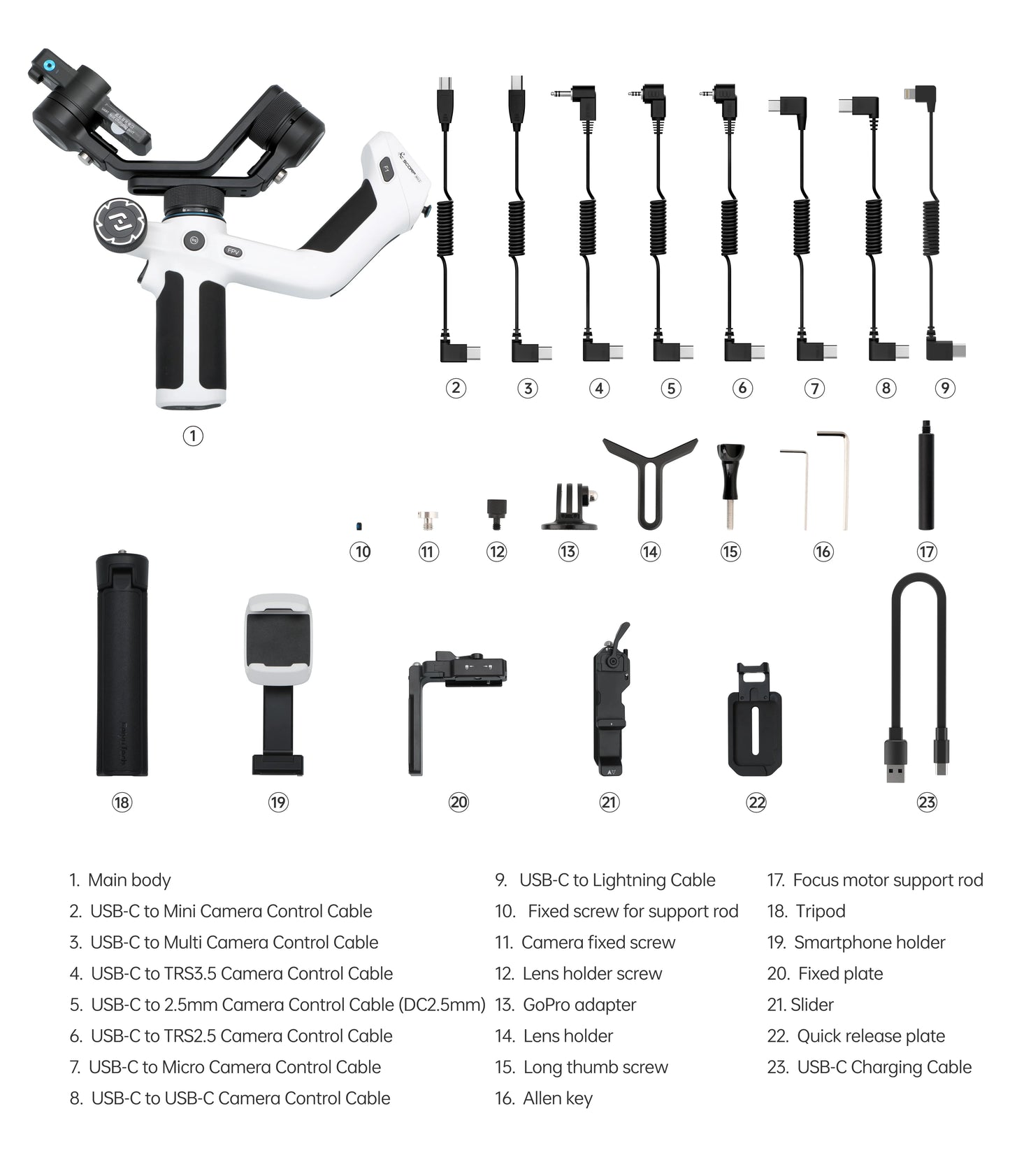 FeiyuTech SCORP Mini 2 Kit - 3-Axis Handheld Gimbal for Mirrorless Camera, Action Cam, Smartphone with AI Tracker, 1.2kg Load Capacity