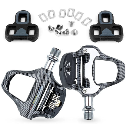 RACEWORK Carbon Fiber Road Bike Pedals Ultra-Light SPD Keo Self-Locking Professional Cycling Pedals