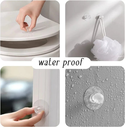 10/2PCS Transparent Crystal Door Knobs - Self-Adhesive Handles with Hook Function for Cabinet, Drawer, Door Wall Decor