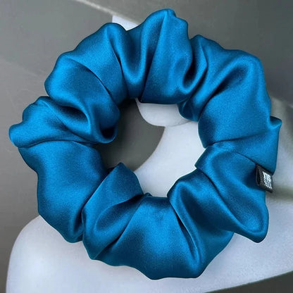 100% Mulberry Silk Hair Scrunchies – 19 Momme Elastic Hair Ties for Women & Girls, Large Soft Ponytail Holders Luxury Hair Accessories