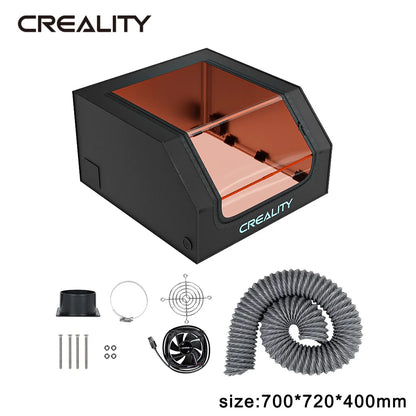 Creality Laser Engraver Enclosure – Fireproof & Dustproof Protective Cover with Exhaust Fan, 700x720x400mm