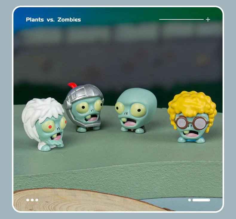 Plants vs Zombies Q Version Mini Figures – Random 4-Style Plant & Zombie Toys for Collection