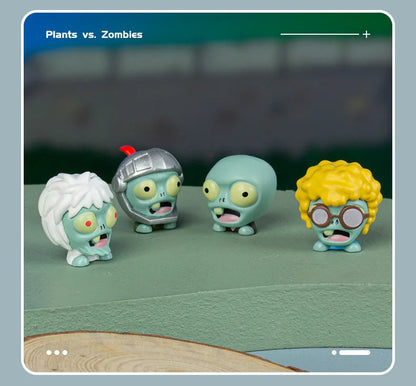Plants vs Zombies Q Version Mini Figures – Random 4-Style Plant & Zombie Toys for Collection