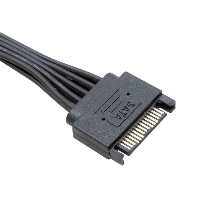15-Pin SATA Power Splitter Cable - 1 Male to 3/4/5/6 Female Hard Drive Power Extension Adapter for DIY PC & Server