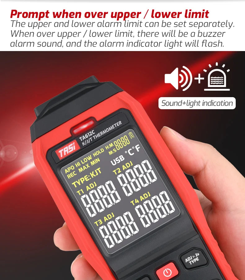 4-Channel Thermocouple Thermometer - High-Precision USB Data Logger with 5000 Records for HVAC & Appliance Repair