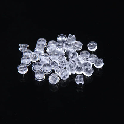 50–2000PCS Soft Silicone Earring Back Stoppers – Clear Rubber Stud Earring Safety Backs, DIY Jewelry Findings Accessories for Secure Fit