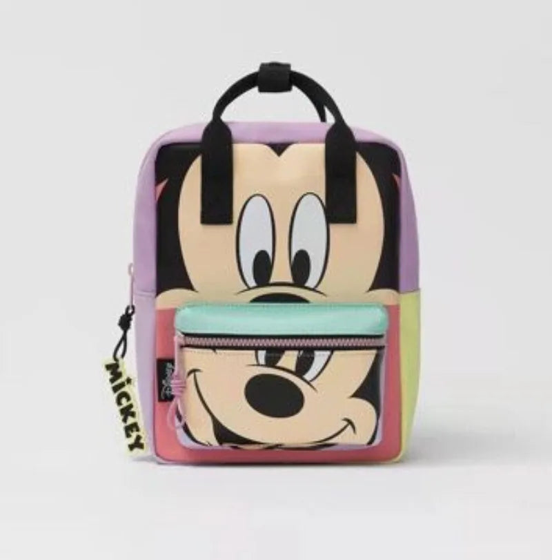 Disney Mickey Mouse Fashion Backpack - Cute Minnie Canvas School Bag, Large Capacity Backpack for Women & Girls