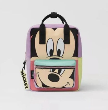 Disney Mickey Mouse Fashion Backpack - Cute Minnie Canvas School Bag, Large Capacity Backpack for Women & Girls