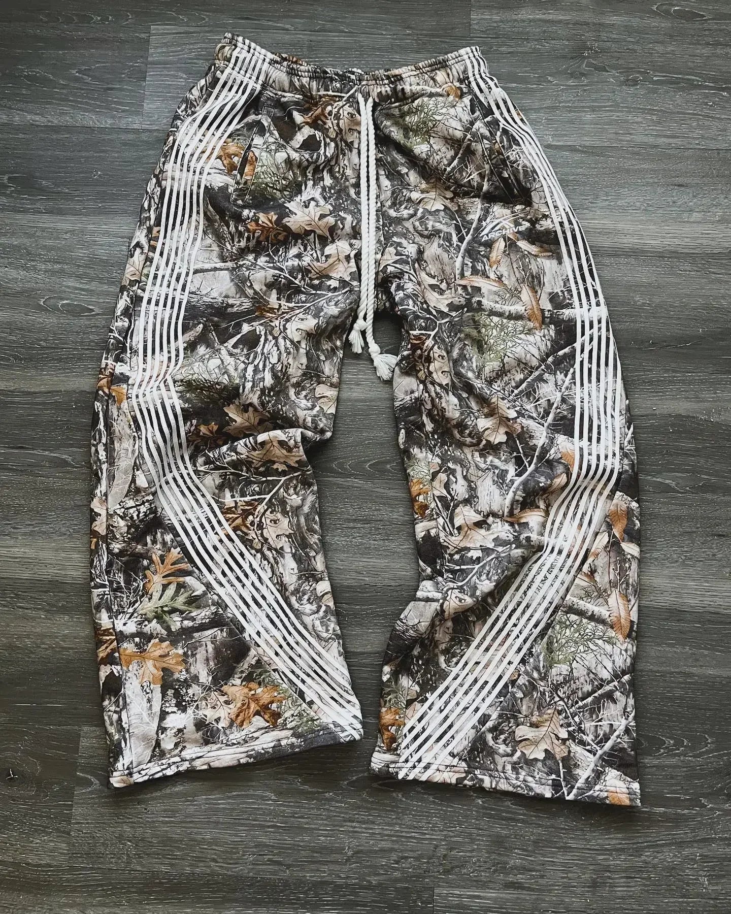 American Y2K Gothic Hip Hop Sweatpants for Men – Retro Double Layer Baggy Joggers with Elastic Waist