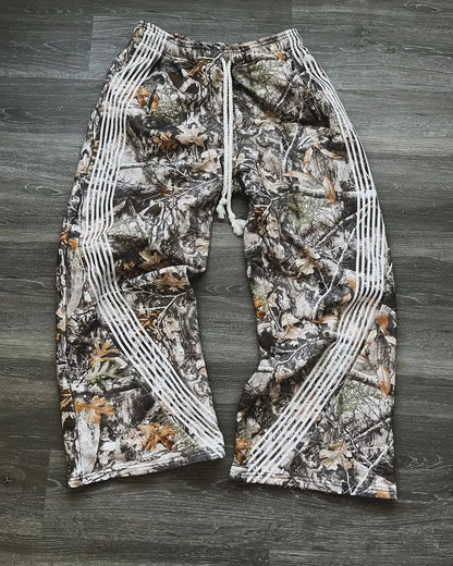 American Y2K Gothic Hip Hop Sweatpants for Men – Retro Double Layer Baggy Joggers with Elastic Waist
