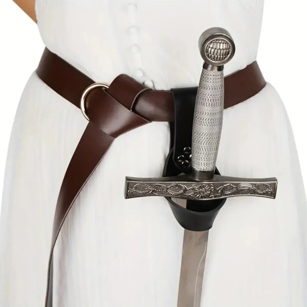 Medieval Knight & Viking Sword Scabbard – PU Leather Rapier and Dagger Holder for Halloween Cosplay