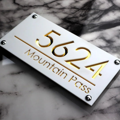 Personalized Large House Numbers Sign – Modern 3D Laser-Cut Acrylic Residential Street Number Plate