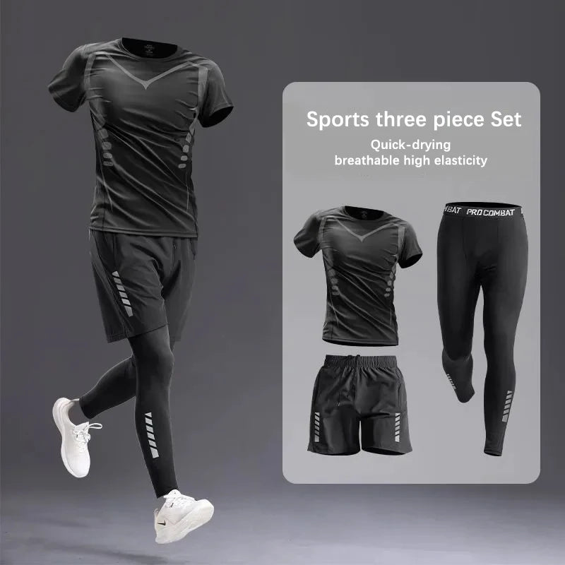 All-Season Men’s Sportswear 5-Piece Set — Tracksuit for Running, Cycling, Fitness & Hiking