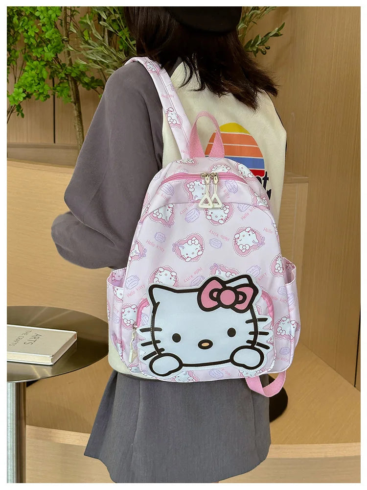 Anime Cartoon Kuromi, Melody & Cinnamoroll Backpack – Kawaii Canvas Schoolbag for Boys & Girls, Hello Kitty Fashion Kids Backpack