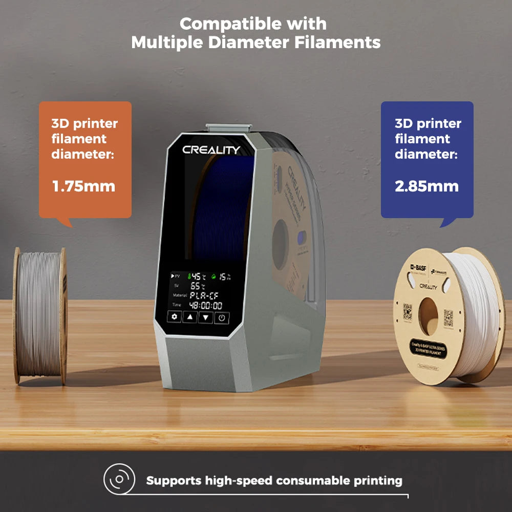 Creality Space π Filament Dryer Box - 360° Hot-Air Heating | Supports 1.75mm & 2.85mm Filaments with 48-Hour Timer and Real-Time Monitoring