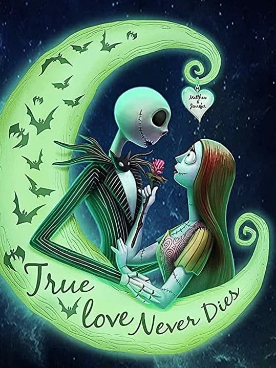 Disney The Nightmare Before Christmas Diamond Painting Mosaic – Sally & Jack Skellington Home Decor