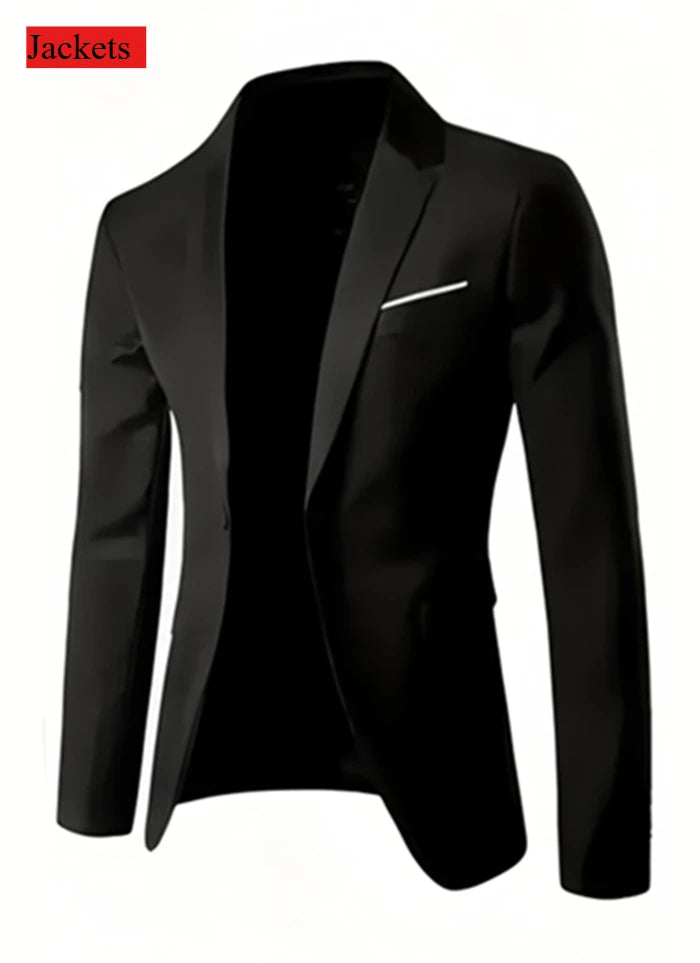 Men's Slim Fit Tuxedo Suit Set - Elegant Black Formal Suit for Weddings, Business & Special Occasions