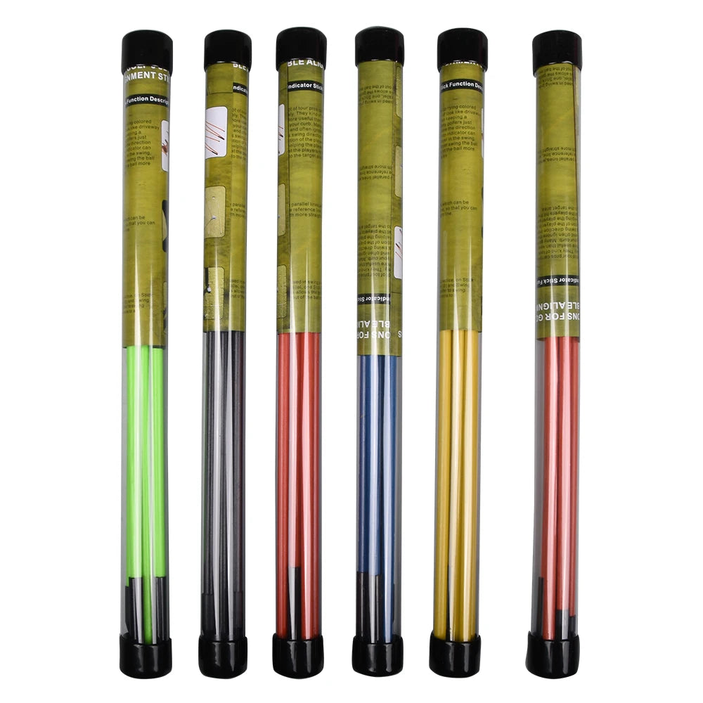 2 Pack Golf Alignment Stick: Collapsible Practice Rods for Swing Training - Essential Golf Swing Trainer Tools