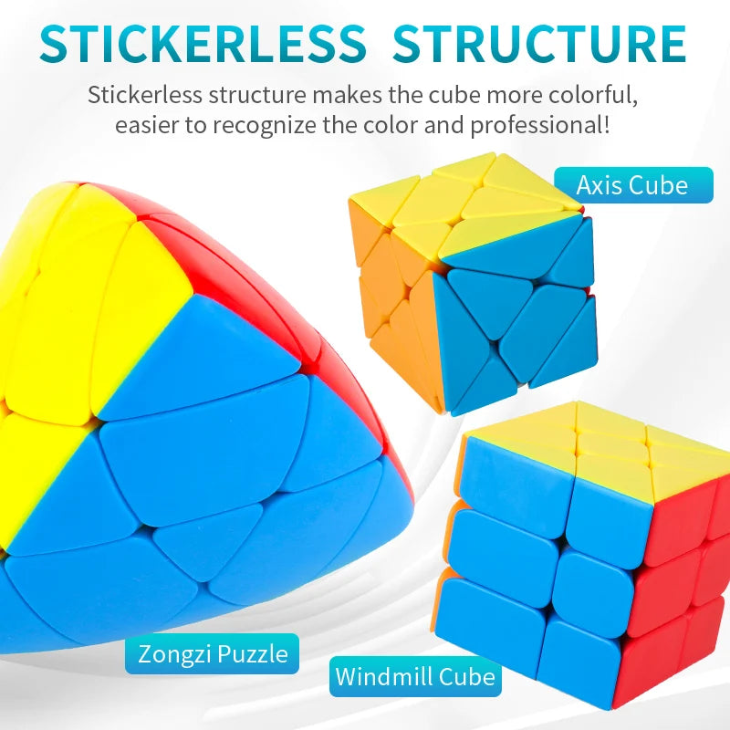 Picube Moyu Meilong Shape-Shifting Magic Cube – Four Leaf Clover, Double Skewb & Polaris Puzzle Toy for Brain Training & Education