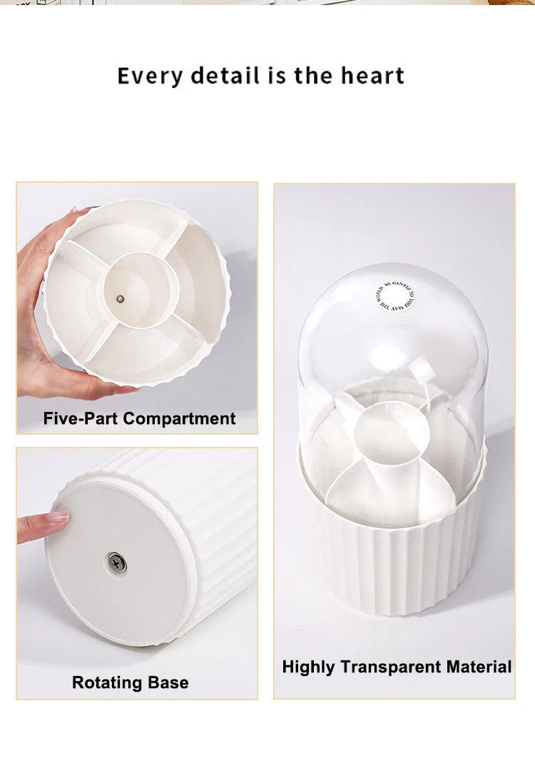 360° Rotating Makeup Brush Holder with Lid – Organizer for Vanity, Desktop, Countertop & Dresser Table