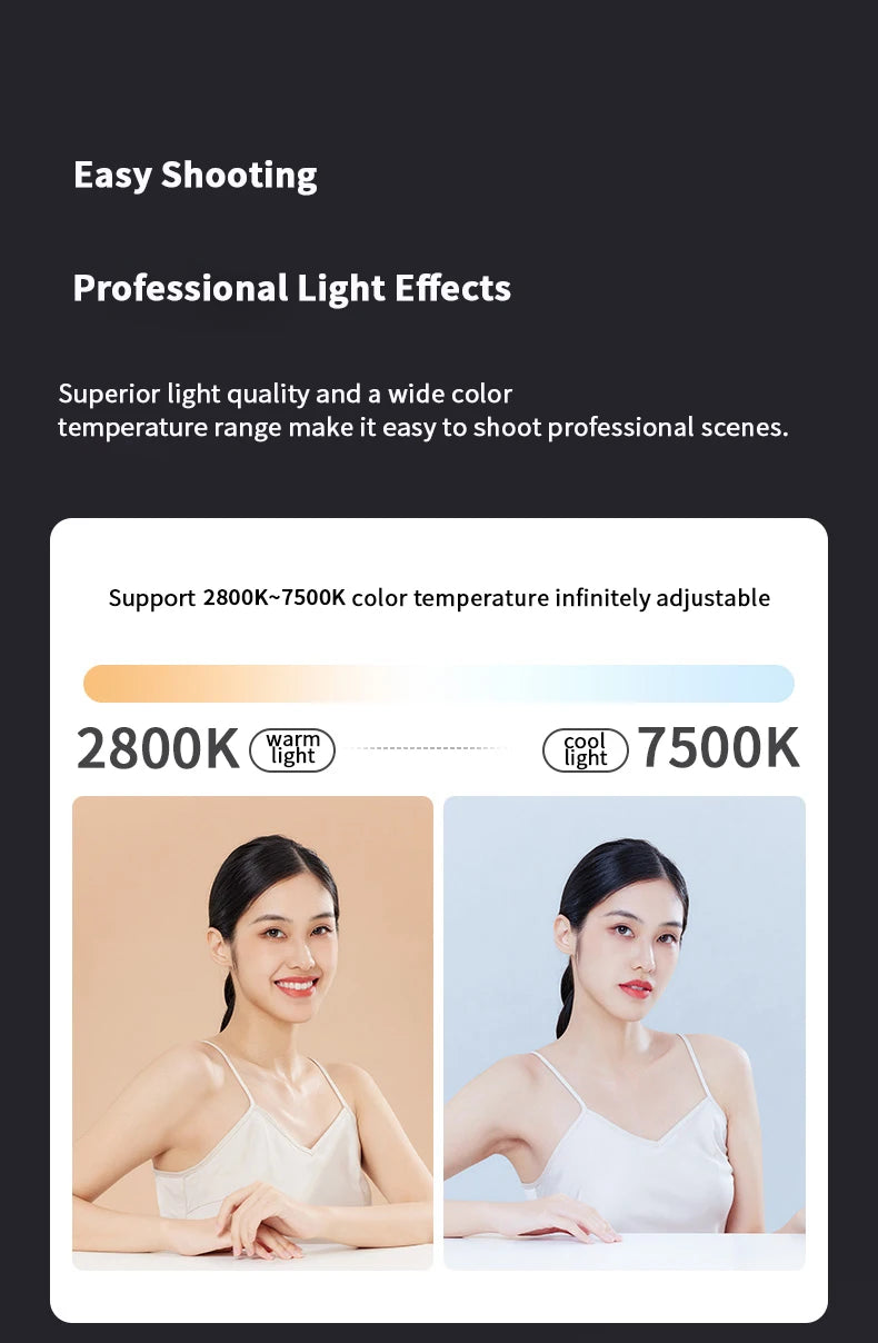 60W Pro Portable LED Video Light – COB Bi-Color Photography Light (2800K-7500K) for Livestreaming, Handheld Outdoor Shooting