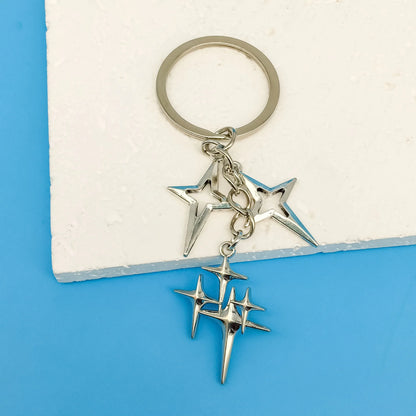 Y2K Punk Four-Pointed Star Keychain – Alloy Fashion Key Ring Bag & Backpack Charm for Women & Girls Gift Accessories
