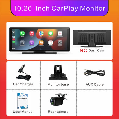 Portable Wireless CarPlay Screen - Universal Android Auto Touchscreen Car Stereo System