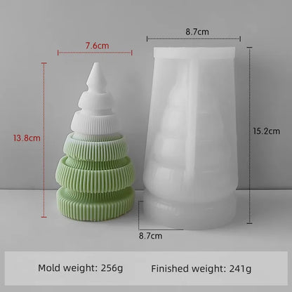 3D Origami Christmas Tree Silicone Mold — DIY Aroma Candle, Plaster & Gel Mold for Handmade Creative Holiday Decorations